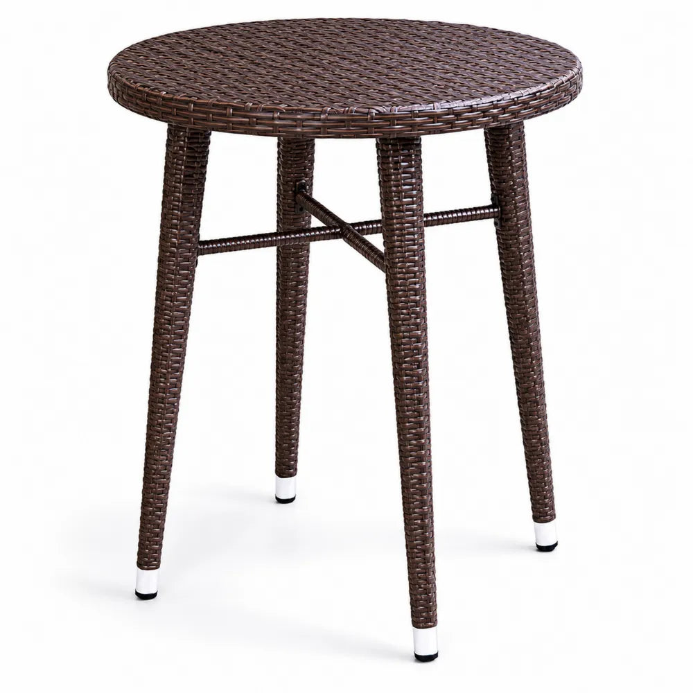 Tavolo rotondo in Rattan sintetico con struttura in metallo Marrone