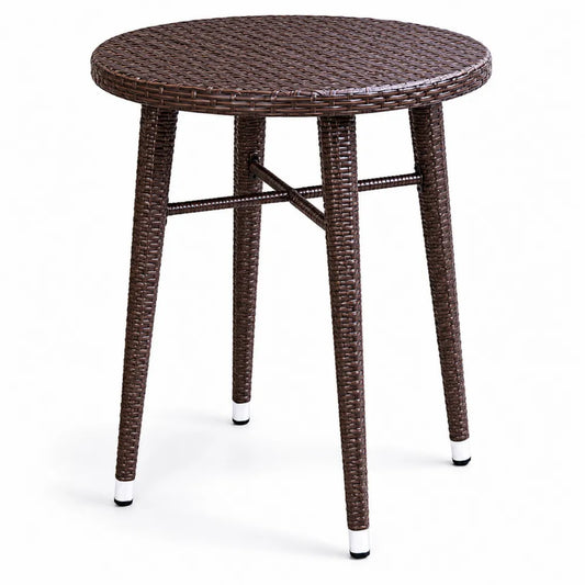 Tavolo rotondo in Rattan sintetico con struttura in metallo Marrone